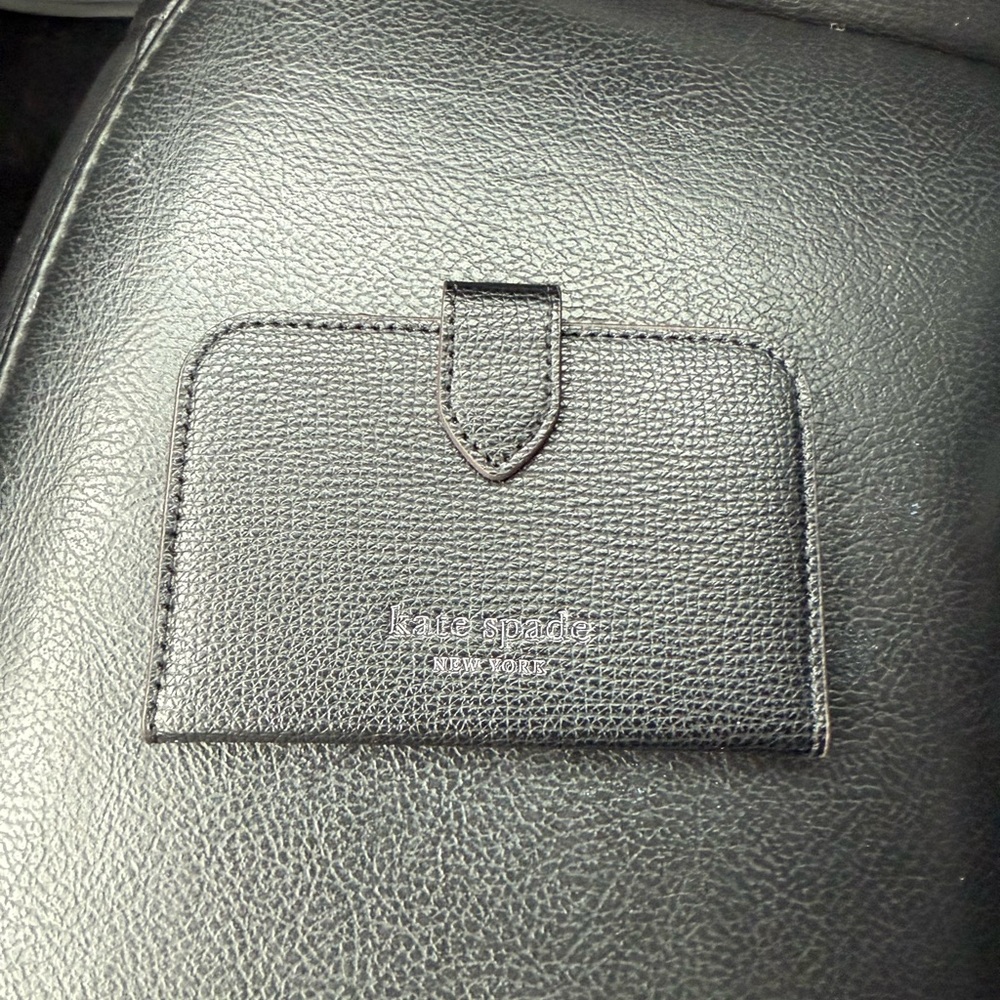 Kate Spade Black Leather Card Holder magnetic for cell phone